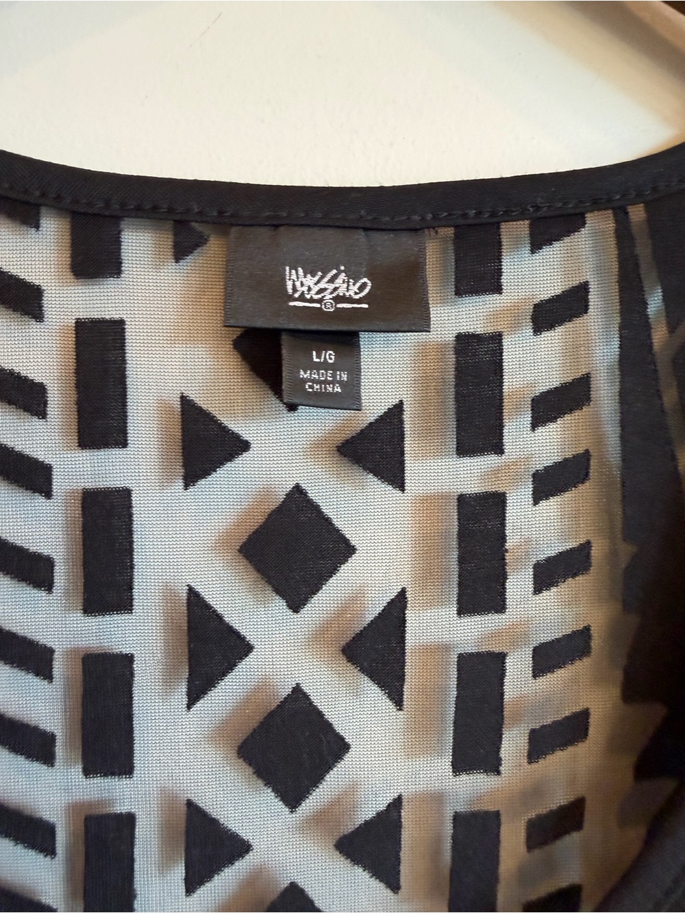 MOSSIMO Target Black Sheer Geometric Design Swimsuit Cover Or Tank Top - Picture 3 of 9